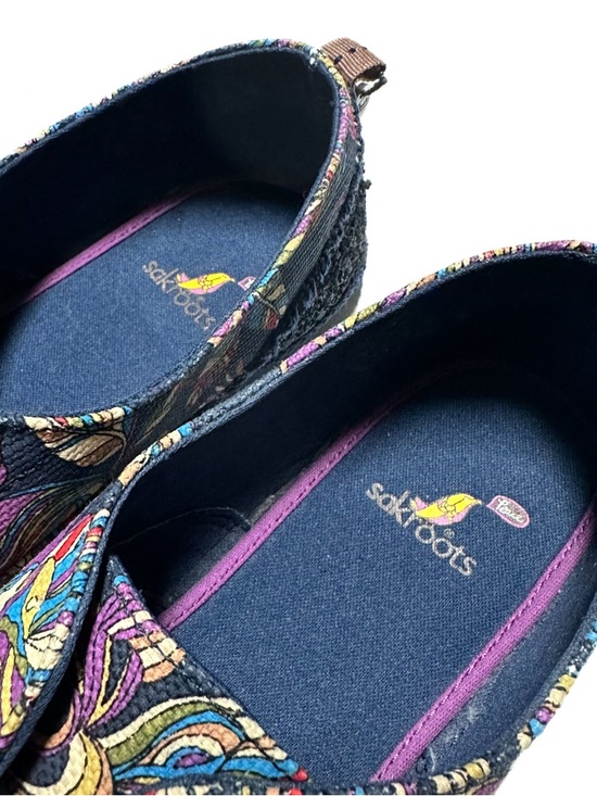 Sakroots Pheasants Loafer Flats Paisley Hummingbird Glitter Heel Slip On Sneaker - Picture 5 of 9